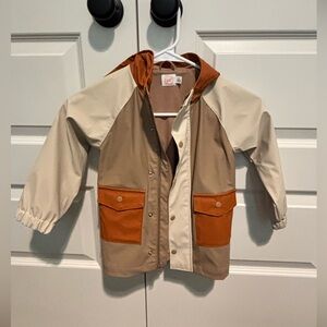 Kids' Tan and Brown Hooded Jacket